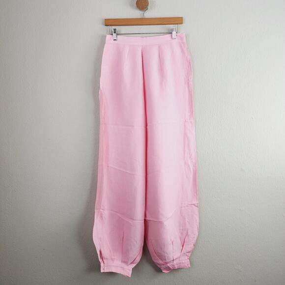 NEW Ronny Kobo Kristin Wide-Leg Linen Blend Pant Petal Pink Balloon Trouser - Picture 12 of 16